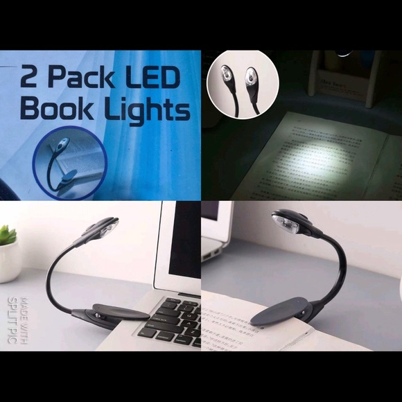 NEW HOMEMATE LED Book Lights Black 2pk w/ Batteries - Picture 3 of 13